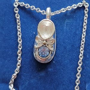 Avon | Blue Baby Booties Pendant Necklace
